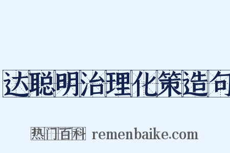 达聪明治理化策造句是什么意思的图片